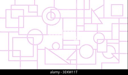 Formes géométriques en lignes violettes sur fond blanc Illustration de Vecteur