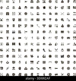Grande collection de diverses icônes de glyphe bundle Illustration de Vecteur