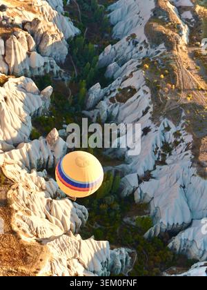 Montgolfière aérienne Cappadoce Turquie Banque D'Images