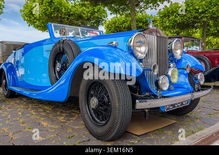 Blue Rolls Royce 40 50 HP Phantom III au National Oldtimer Day Lelystad, pays-Bas Banque D'Images