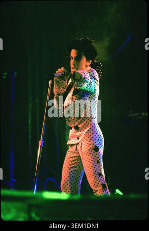 CHICAGO, ILLINOIS - 17 SEPTEMBRE 2016 : Prince se produit au Rosemont Horizon à Rosemont, Illinois, le 17 septembre 1988.© Gene Ambo Banque D'Images