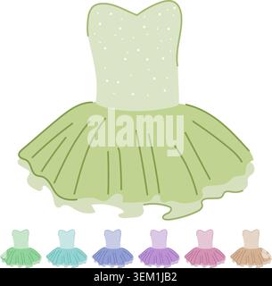 graphique de dessin animé vectoriel de robe de ballerine de cygne Illustration de Vecteur
