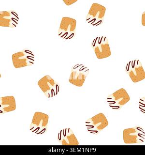 motif icône de gâteau de pâques avec glaçage et sirop de chocolat Illustration de Vecteur