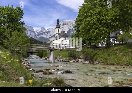 Église paroissiale de Sebastian, Ramsau, parc national de Berchtesgaden, Allemagne Banque D'Images