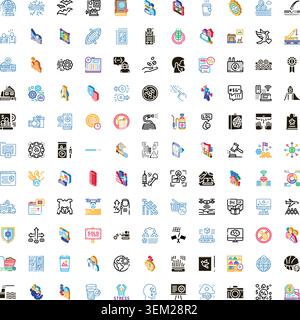 Grande collection d'icônes diverses des affaires et de l'industrie Illustration de Vecteur