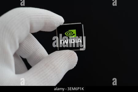 Technologie de puce haute performance de Nvidia Banque D'Images