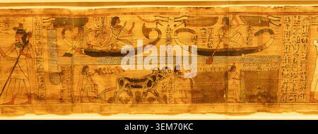 Livre des morts de Kha. Musée égyptien (Museo Egizio). Turin, Italie. Banque D'Images