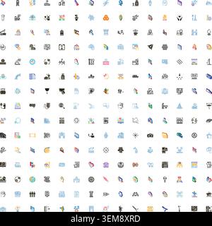 Grande collection d'icônes diverses d'affaires et de technologie Illustration de Vecteur