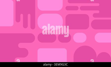 Motif géométrique rose abstrait avec des formes arrondies et un design plat minimal. Fond numérique vibrant et tendance Banque D'Images