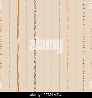 Motif moderne sans couture avec lignes et rayures texturées dessinées à la main dans des couleurs chaudes inspirées de l'automne Illustration de Vecteur
