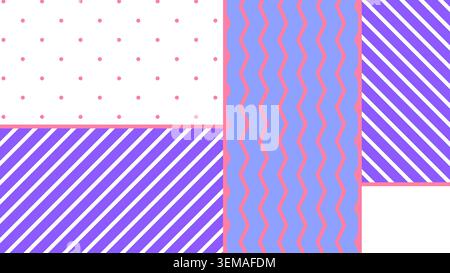 Fond abstrait minimal avec des formes géométriques bleues pastel, violettes et roses douces et des accents de ligne subtils. Idéal pour les compositions de design tendance, modernes et créatives Banque D'Images
