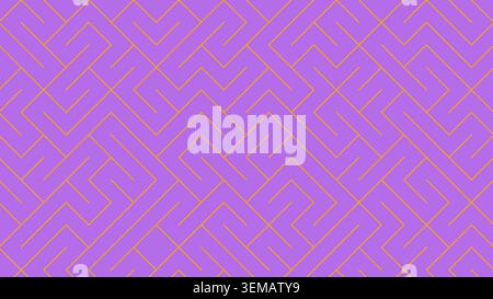 Motif de ligne labyrinthe violet dans un style géométrique, formant un design de fond abstrait sans couture pour les surfaces modernes Banque D'Images