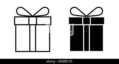 Conception d'icône de boîtes cadeaux. Icônes d'illustration dans le pack linéaire et clipart. Illustration de Vecteur