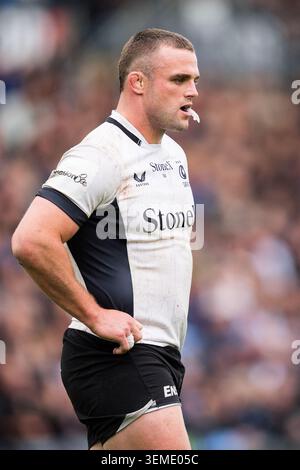 Sandy Park, Exeter, Angleterre, Royaume-Uni, 6 juin 2026. Ben Earl of Saracens regarde pendant le Gallagher PREM match Exeter Chiefs v Saracens (crédit : Luke Hastings/Alamy) crédit : Luke Hastings/Alamy Live News Banque D'Images