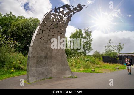 Cuningar Loop à Rutherglen South Lanarkshire près de Glasgow est un parc boisé sur la rivière Clyde, sentiers pédestres plats, Écosse, Royaume-Uni. Banque D'Images