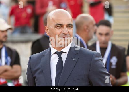 IPA85425886 - L'entraîneur-chef du Portugal Roberto Martinez lors du match international amical de football entre le Portugal et le Chili le 6 juin 2026 à l'Estadio Nacional do Jamor à Oeiras, Portugal Banque D'Images