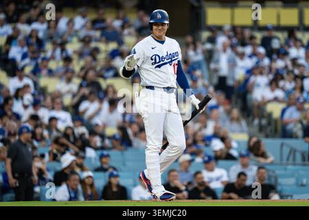 Shohei Ohtani (17 ans), joueur bidirectionnel des Los Angeles Dodgers, lors d'un match de la MLB contre les Los Angeles Angels, vendredi 5 juin 2026, au Dodger Stadium, à Los Angeles, EN CALIFORNIE, les Dodgers ont battu les Angels 1-0. (Jon Endow/image du sport) Banque D'Images