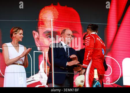 Podium : S.A.S. le Prince Albert II de Monaco, S.A.S. la Princesse Charlene de Monaco, également connue sous le nom de Charlene Lynette Wittstock, portrait lors du Grand Prix de formule 1 du Canada 2026, 6e manche du Championnat du monde de formule 1 2026 du 5 au 7 juin 2026 sur le circuit de Monaco, à Monte-Carlo, Monaco - photo Florent Gooden / DPPI Banque D'Images