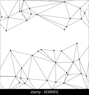 Motif géométrique de points et de lignes connectés ; création d'une structure visuelle fragmentée mais unifiée. Idéal pour les conceptions technologiques ou scientifiques modernes. Illustration de Vecteur