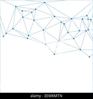 Toile complexe de nœuds bleu foncé et de lignes d'intersection formant des polygones triangulaires détaillés. Élément graphique professionnel pour bannières de site Web et tec Illustration de Vecteur