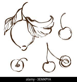 Citron agrumes illustration vectorielle graphique dessinée à la main. Élément de conception d'art de ligne de fruits biologiques frais. Disposition de l'autocollant du menu du marché. Illustration de Vecteur
