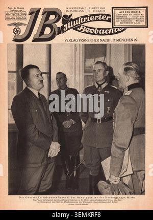 1941 Illustrierte Beobachter Adolf Hitler et le général Heinz Guderian et les maréchaux Wilhelm Keitel et Fedor von Bock Banque D'Images