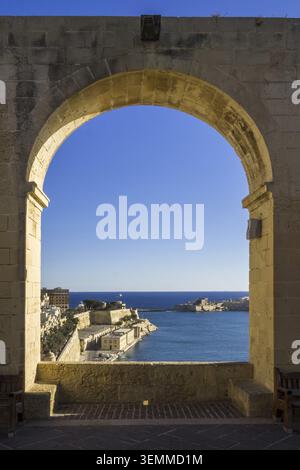 Malte ? La Valette, le Bastion Christophorus dans les jardins inférieurs de Barrakka Banque D'Images