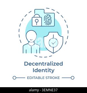 Icône de concept bleu clair d'identité décentralisée Illustration de Vecteur