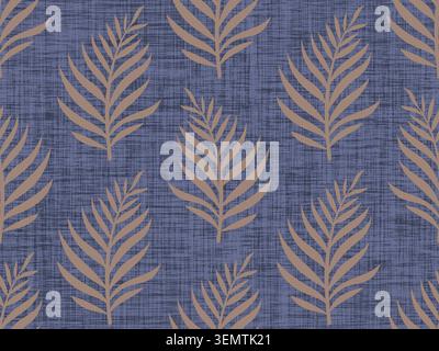 Vintage sans couture motif tropical de feuille de palmier. Feuilles de palmier rétro motif sans couture. Banque D'Images