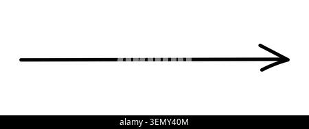 Simple flèche noire dessinée à la main pointant vers le côté droit vecteur Illustration de Vecteur