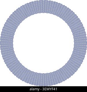 Bordure de cercle d'onde bleue illustration vectorielle cadre circulaire décoratif Illustration de Vecteur
