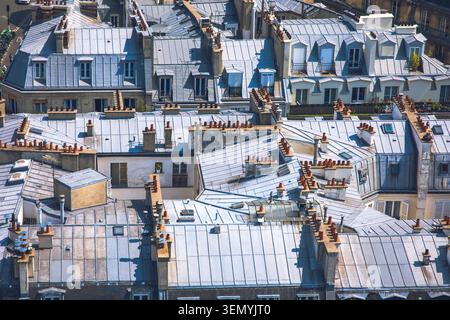 France, Ile-de-France, Paris, 4ème arrondissement, toits de zinc Banque D'Images
