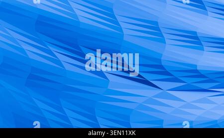 Motif géométrique abstrait dans différentes nuances de bleu avec un design dynamique en forme de vague. Banque D'Images