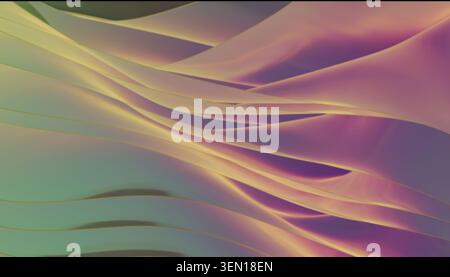 Ondes de gradient abstraites avec des formes fluides et fluides dans des couleurs pastel éclatantes Banque D'Images