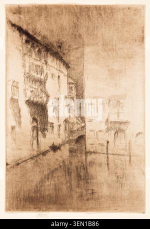 Nocturne : Palace de James McNeill Whistler, 1879/80, représentant une rue humide de Venise la nuit avec des façades de palazzo et une figure solitaire traversant la place inondée Banque D'Images
