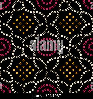 Motif répété sans couture sur toute la surface du bandhani traditionnel indien Illustration de Vecteur