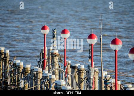 Jetée de bateau à la mer des Wadden près de Rantum Banque D'Images