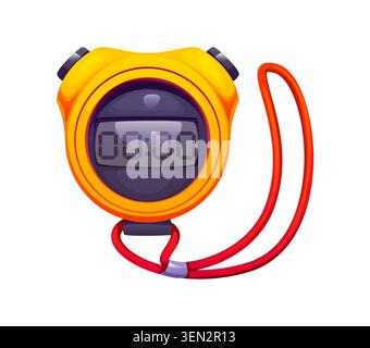 Chronomètre de sport de jeu de football américain de dessin animé Illustration de Vecteur