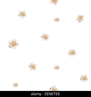 Modèle sans couture avec camomille blanche ou marguerites sur fond isolé. Ornement sans fin pour textiles de bébé, literie ou vêtements. Design romantique de Banque D'Images