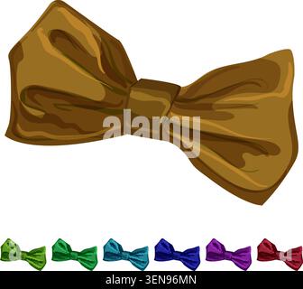 dessin animé de noeud papillon masculin. illustration colorée de signe de noeud papillon masculin Illustration de Vecteur