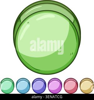 Bouton rond d'armoire offrant un design simple pour la quincaillerie de la maison, créant un élément de décoration utile pour les meubles et les unités de rangement dans divers interio Illustration de Vecteur