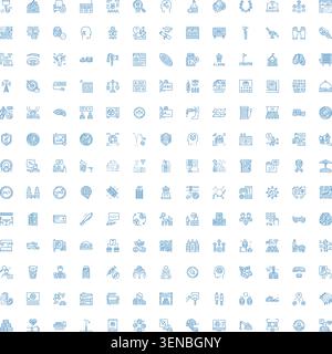 Grande collection de diverses icônes représentant divers concepts à travers les affaires, la technologie, le style de vie, l'éducation, la santé, finance, et agricu Illustration de Vecteur