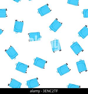 dessin animé de valise souple à motif roues. fermeture à glissière tournante, poignée en tissu, panneau de valise souple à roulettes compactes de rangement. vecteur de symbole transparent ill Illustration de Vecteur