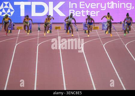 100m final. Championnats du monde d'athlétisme, Tokyo 2025. Banque D'Images