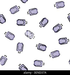 motif voyage soft shell valise dessin animé. roues légères durables et extensibles, vecteur de signe de valise souple de voyage à fermeture éclair spinner Illustration de Vecteur