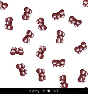 les loukoumades à motif, un dessert grec traditionnel, avec des boules de pâte frites arrosées de sirop et saupoudrées de sucre glace ou de coco râpé Illustration de Vecteur