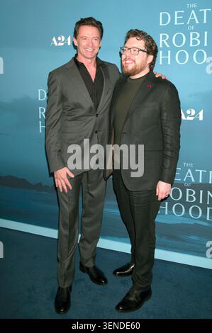 Hugh Jackman et Michael Sarnoski lors de la première mondiale du film 'la mort de Robin des bois' à l'AMC Lincoln Square 13. New York, 10 juin 2026 Banque D'Images