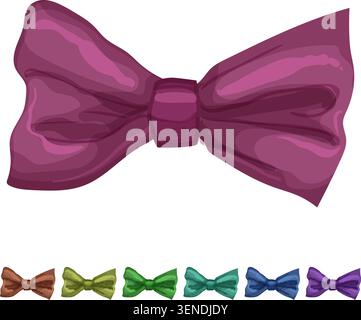 dessin animé élégant noeud papillon. élégant noeud papillon signe illustration colorée Illustration de Vecteur