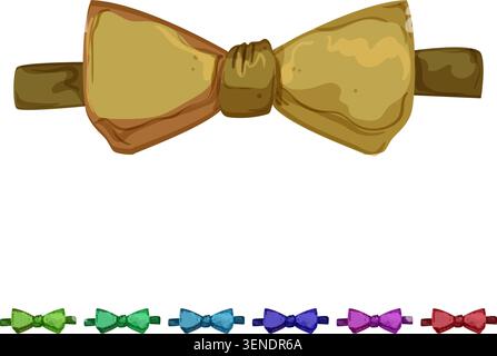 vintage noeud papillon dessin animé. vintage bow tie signe illustration colorée Illustration de Vecteur