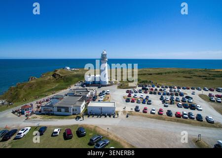 Le phare de Flamborough Head est un phare actif situé sur la côte jurassique accidentée de Flamborough, East Yorkshire. Angleterre Banque D'Images